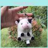 Charmante Plüschtier-Schlüsselanhänger mit entzückendem Kuh- und Panda-Design Perfektes Geschenk