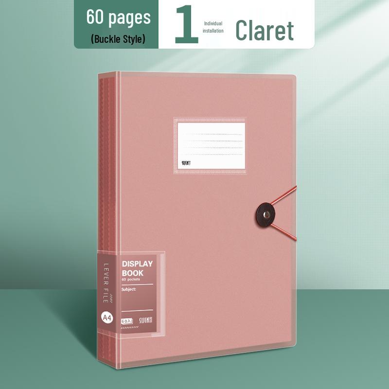 Transparent A4 Document Binder with Multi-Layer Insert Pages for Loose-Leaf Organization