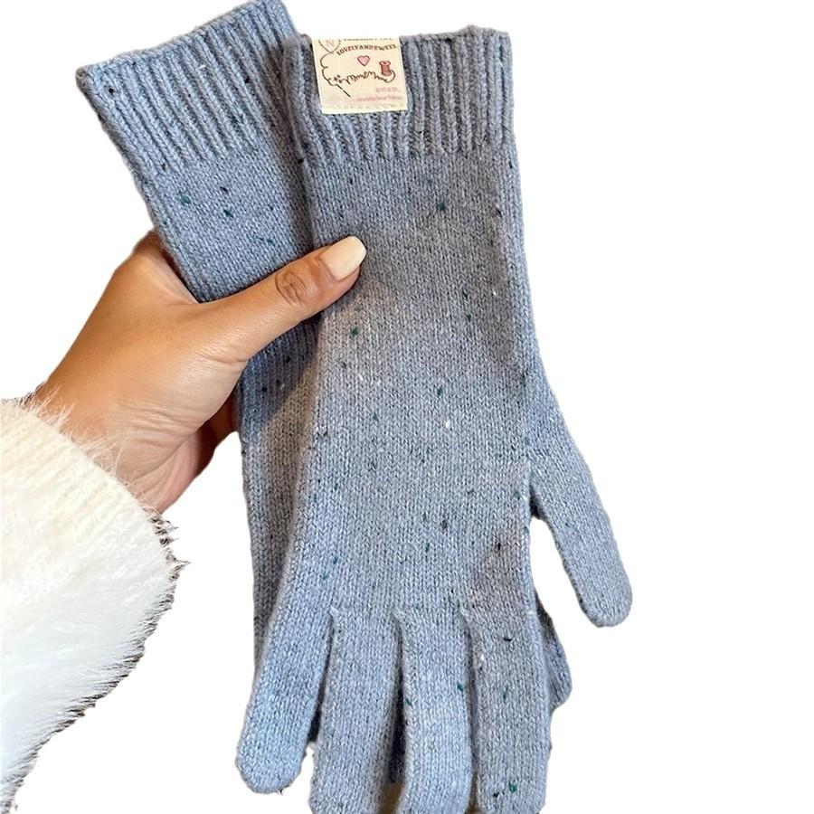 Koreanischer Stil Herbst und Winter Neuer Stil Extra Lange Schleierkraut-Handschuhe Niedliche Wolle Touchscreen Split-Finger Warme Gestrickte Handschuhe für Damen