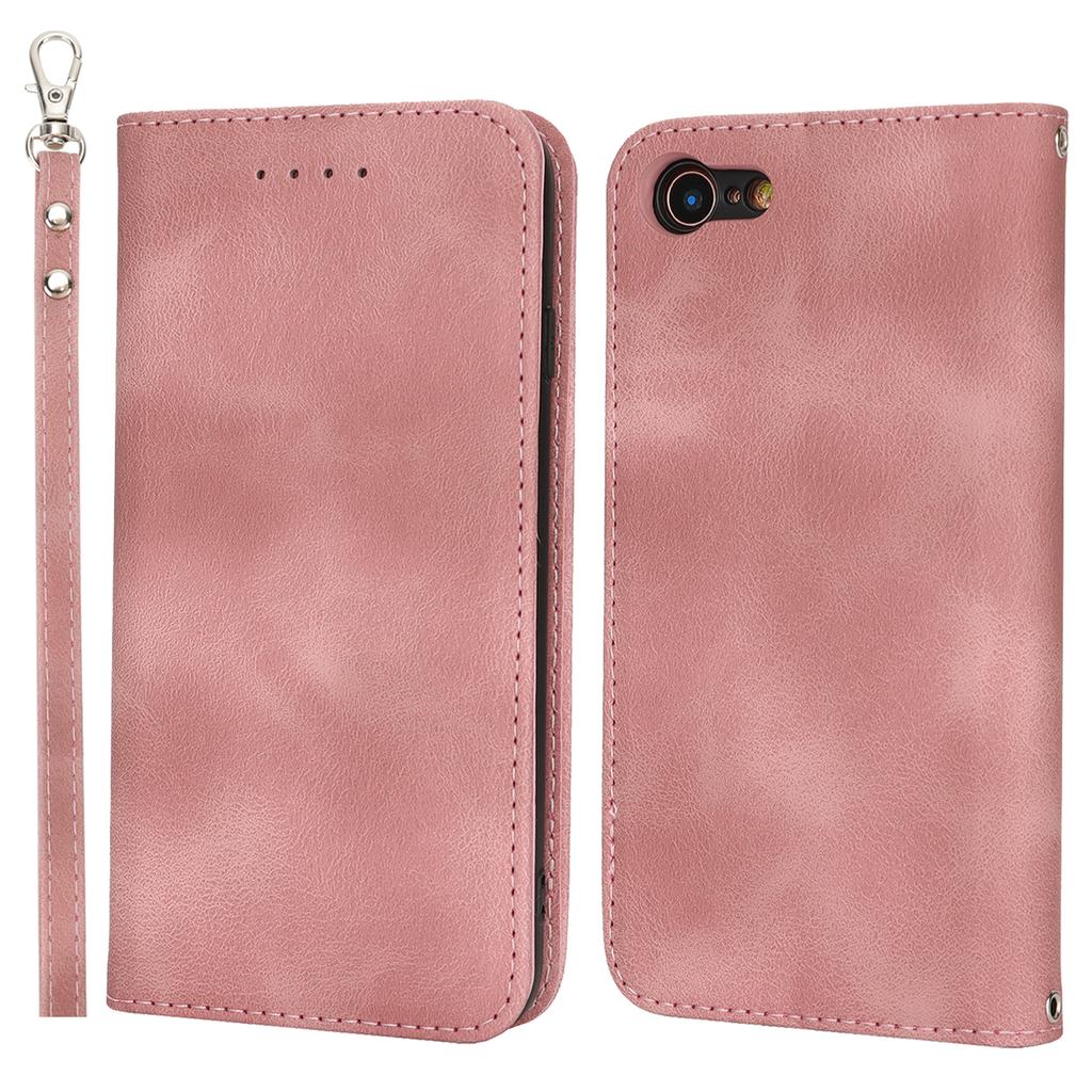 For iPhone SE (2022)/(2020)/8/7 Stand Case Magnetic Closure Skin Touch Leather Flip Phone Cover with Wallet