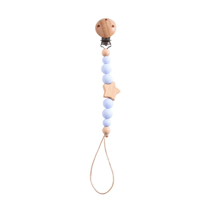 Wooden Personalized Baby Pacifier Chain Bpa Free Crochet Bunny Pacifier Clip Newborn Nipple Holder Teething Baby Accessory Gifts