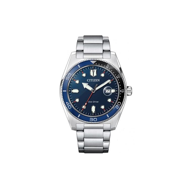 CITIZEN Green Water Ghost Iridescent Collection 100m Water Resistant Solar Quartz Movement Stainless Steel Strap aw176189l Blue