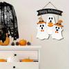 Cartoon Halloween Ghost Door Sign Wooden Haunted House Hanging Door Plate Farmhouse
