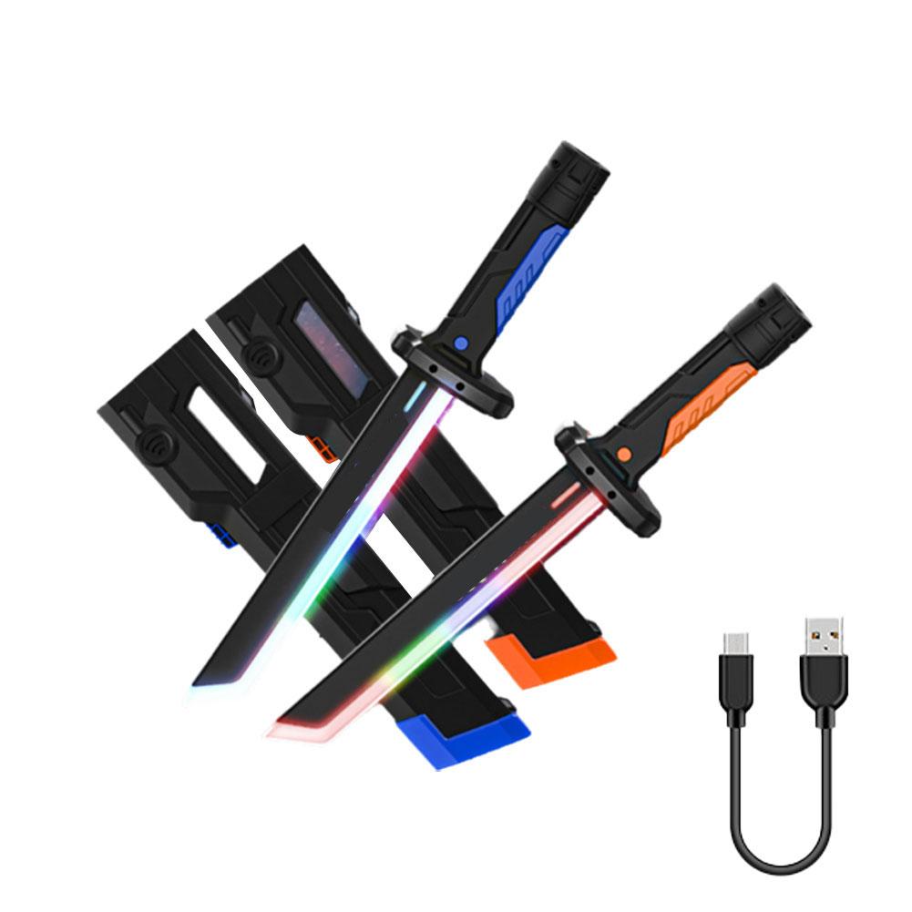 Colorful lights, cool spray laser sword, lightsaber toy, double sword combination, lightsaber, star spray sword