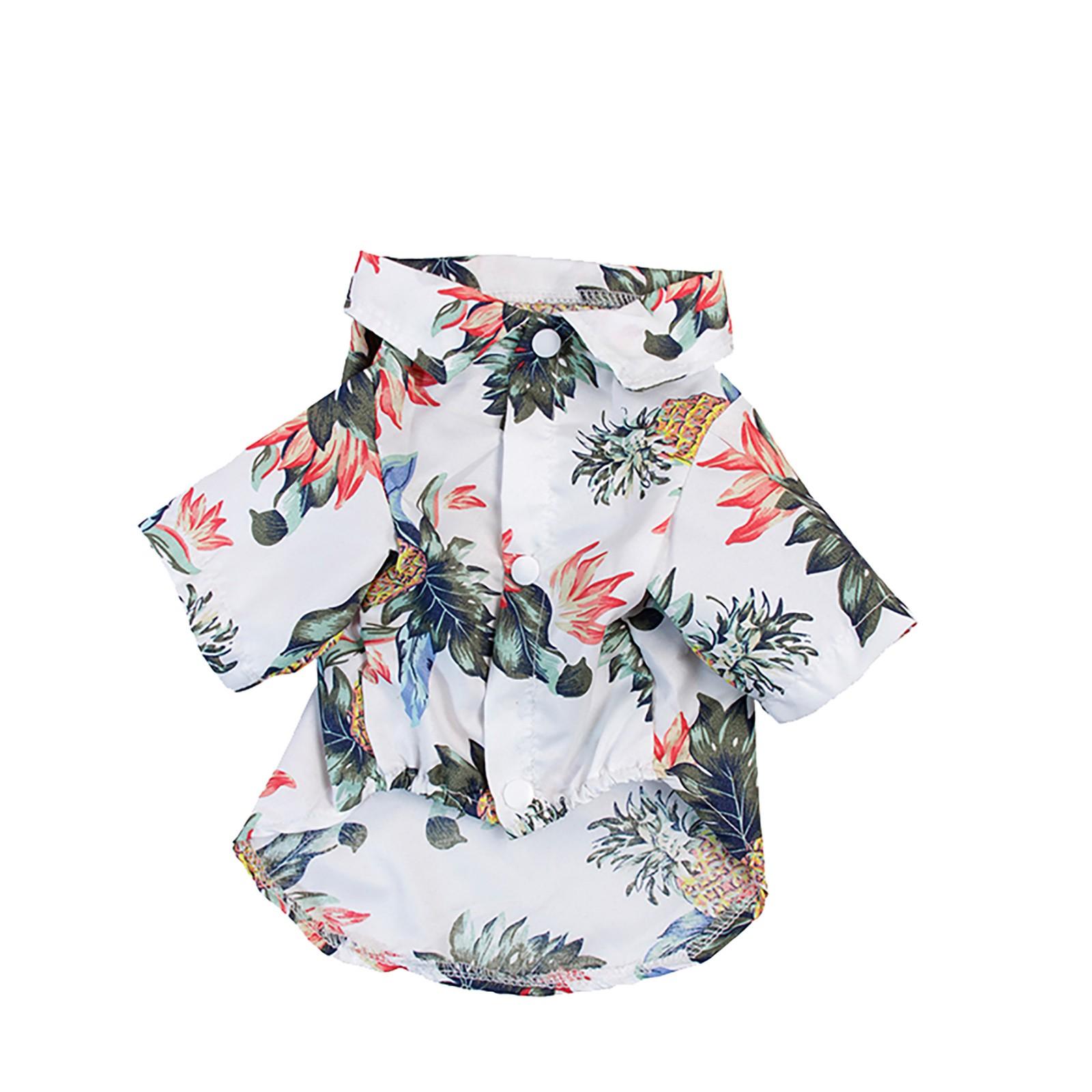 

Летняя футболка для питомца Гавайская Цветочная Футболка для собаки с Гавайским принтом Футболка для питомца XXL белый