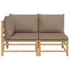 vidaXL 2-tlg. Garten-Lounge-Set mit Taupe Kissen Bambus