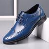 Spring new large size leather shoes British office Brock carved business dress men's leather shoes
