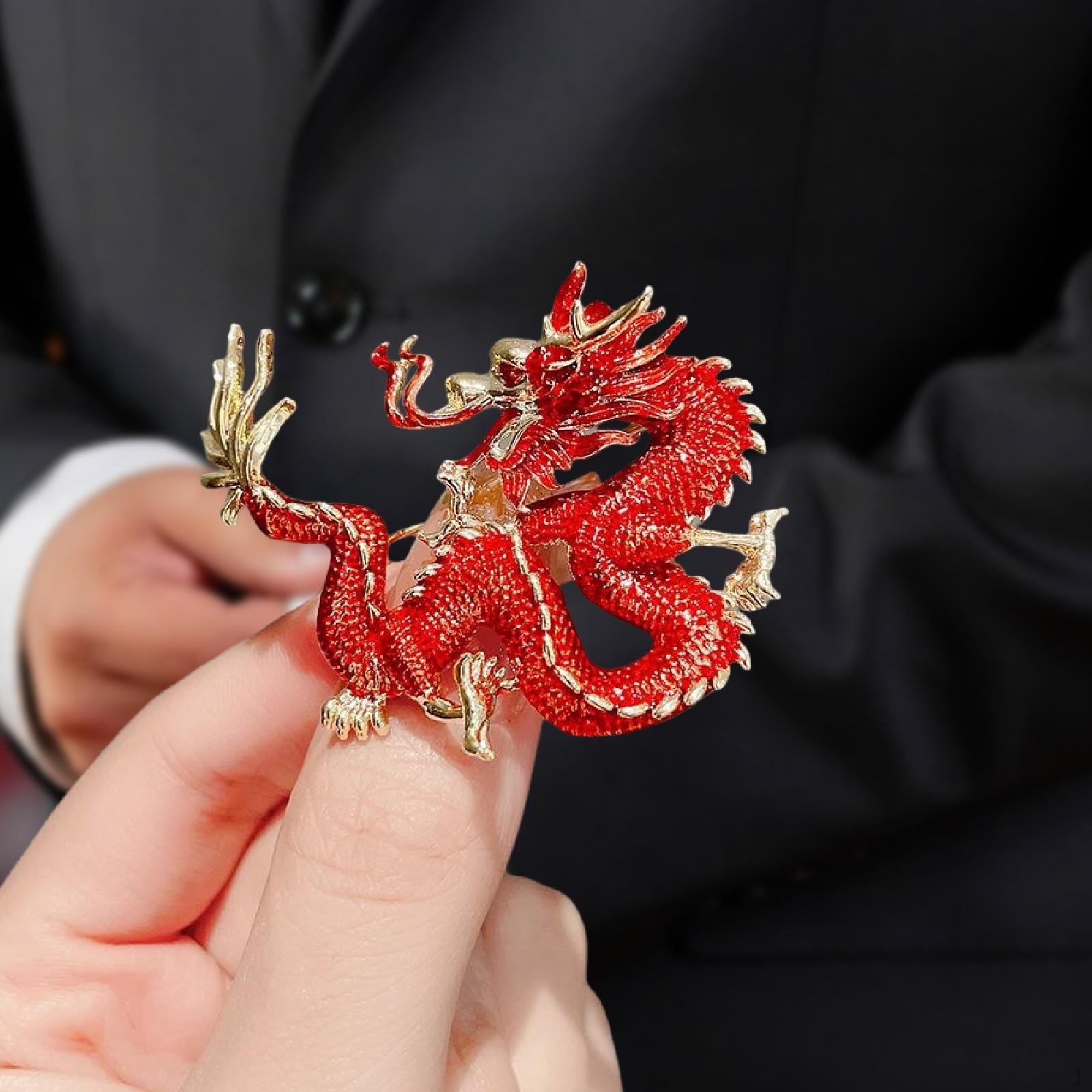 

Dragon Brooch Anniversary Party Clothing Accessories Elegant Animal Pin красный