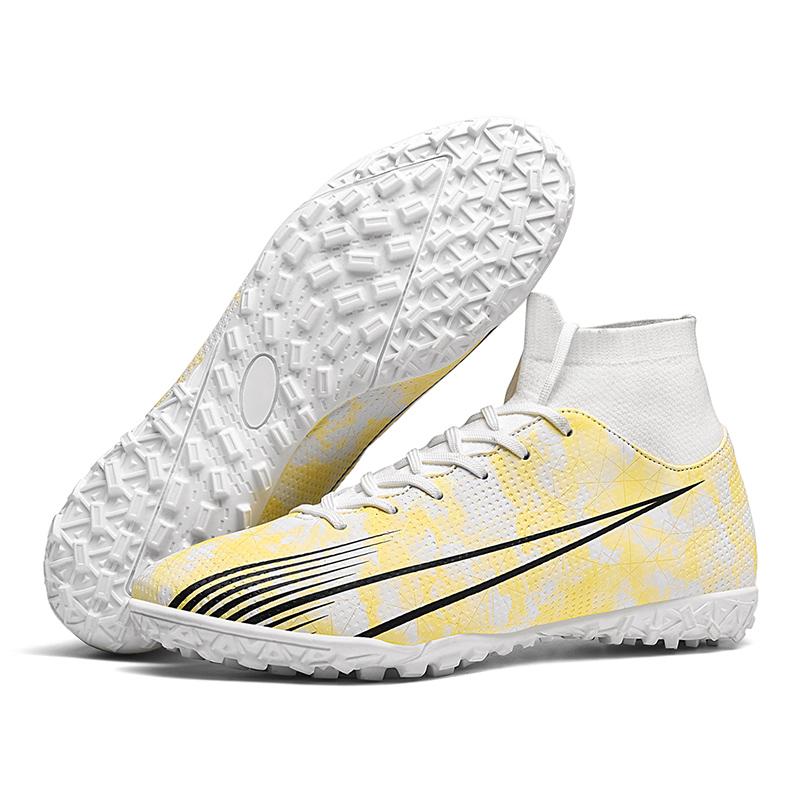 

35-47 Чоловіче футбольне взуття TF Гумова м яка підошва Зламані цвяхи Жіноче професійне спортивне взуття зі штучним газоном Дитячі футбольні бутси 47 золотий