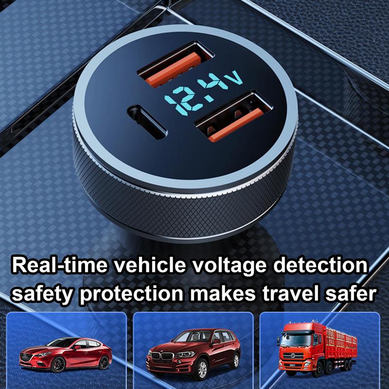 Car Charger Adapter Safe High-Speed Charging Car Phone Charger Car Charger With Led Digital Display For Vehicles Car SUVs