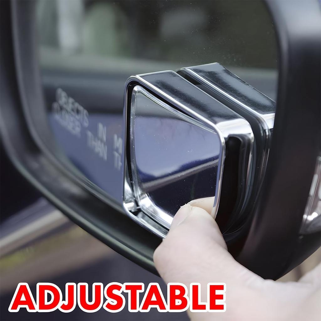 AUCELI Blind Spot Mirror For Car, Adjustable 360° Wide Angle Side Rear View Mirror, 2Pcs Fan Shape HD Glass Convex Rear View Mirrors, ABS Rearview