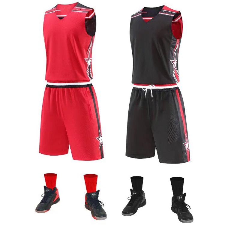 American Double-Sided Basketball Jersey Set Men'S Summer Student Sports Training Jersey Children'S Game Jersey Wear Jerseys On Both Sides