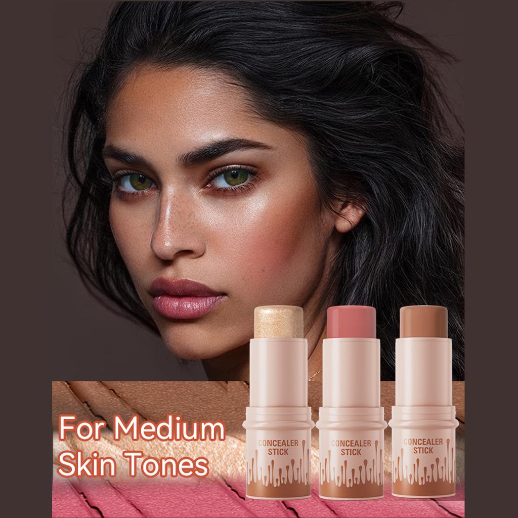 Multifunctional Contour Stick Blush, Highlighter Concealer for Natural Look