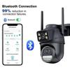 Neue EU 12MP 6K WiFi-Kamera für den Außenbereich, drei Objektive, Dual-Screens, 8-facher Zoom, CCTV-Mini-Videokamera, automatisches Tracking, Sicherheitsschutz, Überwachung, iCSee-App