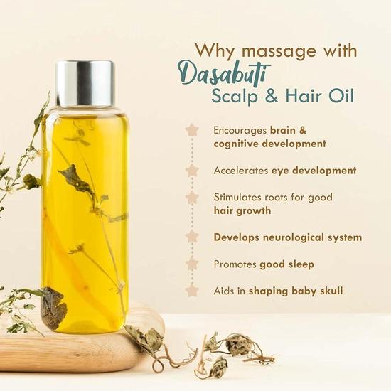 Nat Habit Summer Baby Scalp & Hair Oil with Brahmi Matsyakshi Dasabuti, Cools Body & Aids Good Sleep - 110ml