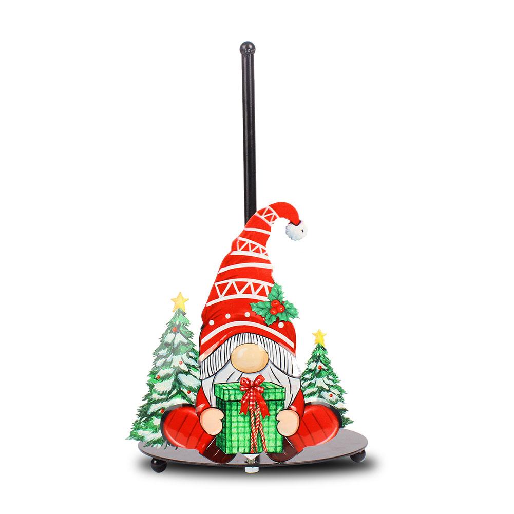 

Christmas Paper Towel Holder with Snowman Motif for Kitchen Countertop Decor Including Weighted Base and Handles