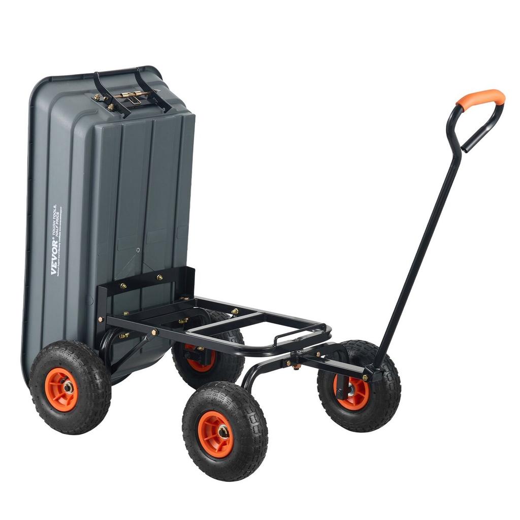 Poly Garden Dump Cart Heavy-duty Yard Carts and Wagons 4 cu.ft 600 lbs