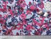 Soimoi Blue Poly Crepe Fabric Artistic Leaf & Floral Fabric Prints By Metre 42 Inch