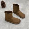 Retro Boots, New Round-toed Ankle Boots, Simple and Casual Mid-calf Women's Boots and Shoes