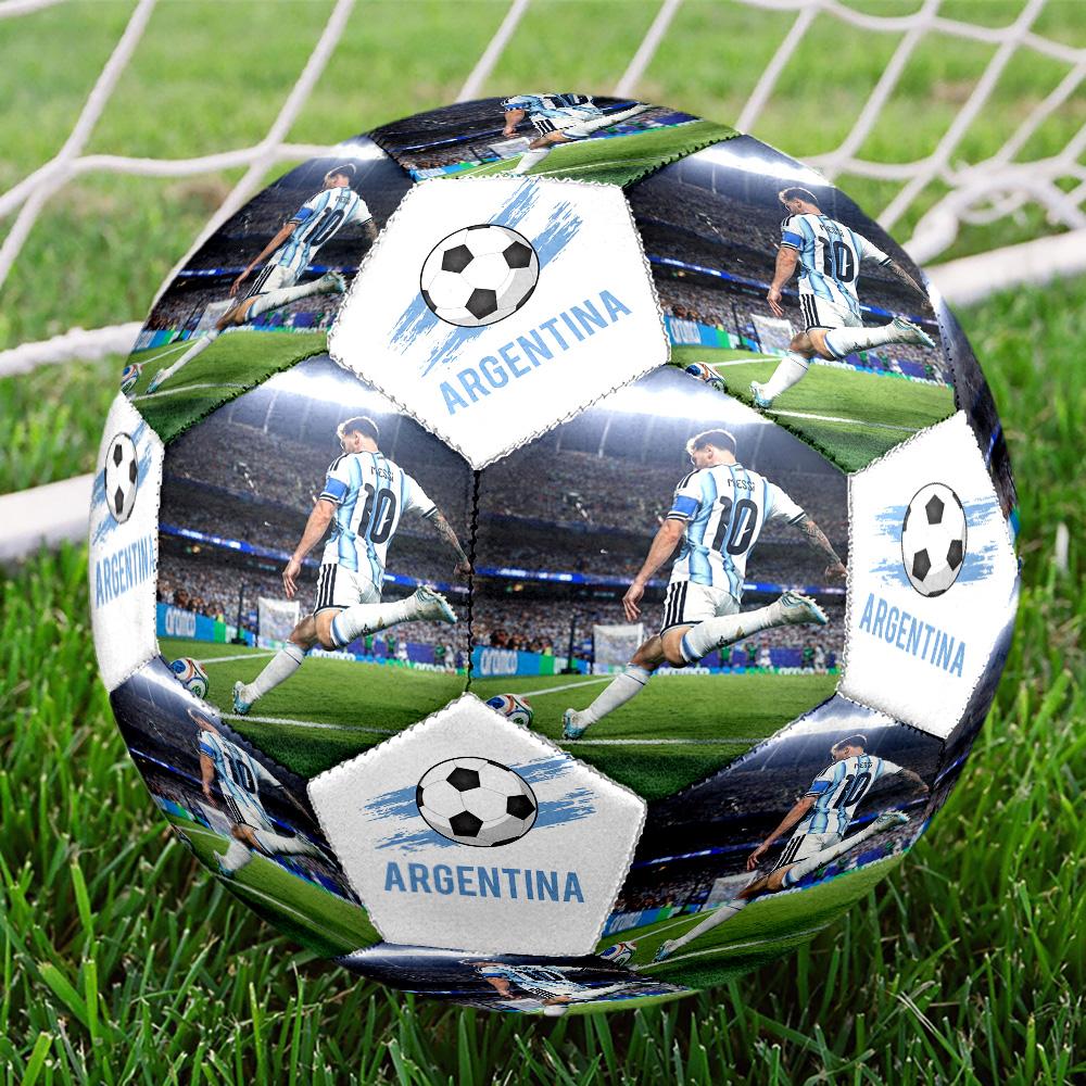 Messi 10 Number Argentina'S World Cup Glory Size 5 Soccer Ball Machine Sewn Indooroutdoor Training And Matches Perfect Commemorative Gift For Soccer L
