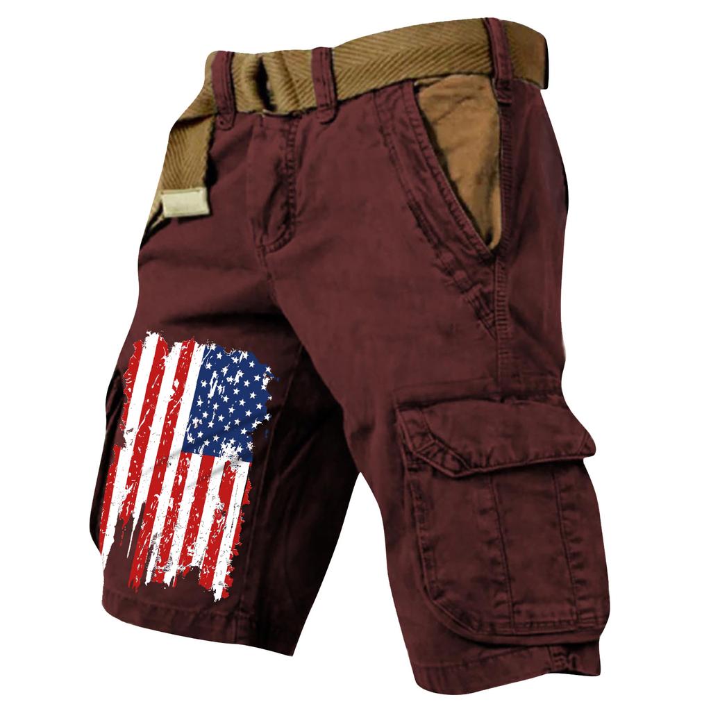 Pantaloncini Cargo Casual Stampati da Uomo per l'Estate con Tasche Multiple