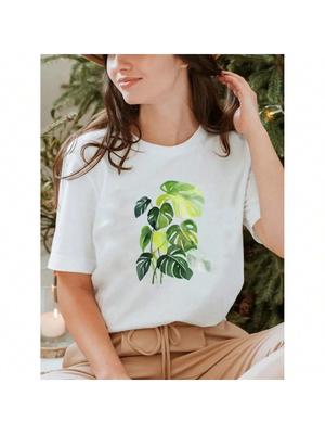Plant Style  Cute 90s Tee Top T Shirt Short Sleeve Summer Clothes Print O-Neck Fashion Wounisex Clothing Graphic T-Shirt