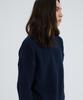 KNITTED Soft Cotton Drop Shoulder Waffle Knit Navy