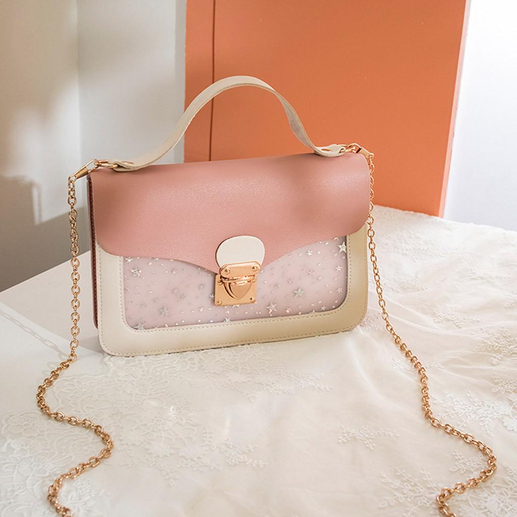 Fashion Lady Shoulders Small Backpack Sequin Purse Mobile Phone Messenger Bag