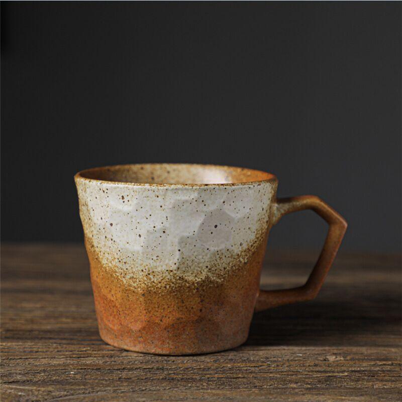Handmade Cutting Cup Retro Mug Daily Large Capacity Water Cup Coarse Pottery Coffee Cup Home Office Cup