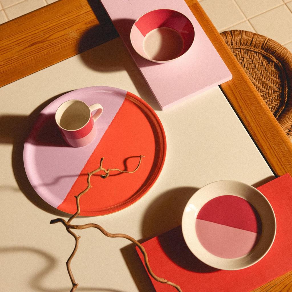 [Officially Imported] Arabia Vucco Mug, Pink/Red, Approx. 0.35L Capacity