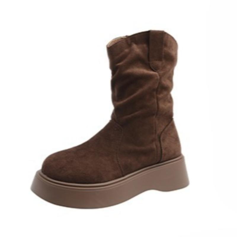 Fashion Platform Women Short Boots Classical Elegant Shoes Designer Elegant New Trends Suede Ankle Boots 2025 Winter Zapatillas De Mujer