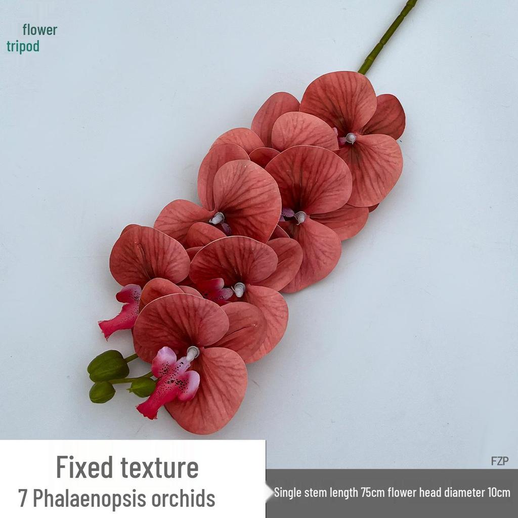 Set of 7-Head 3D Phalaenopsis Artificial Flowers for Home & Wedding Decor