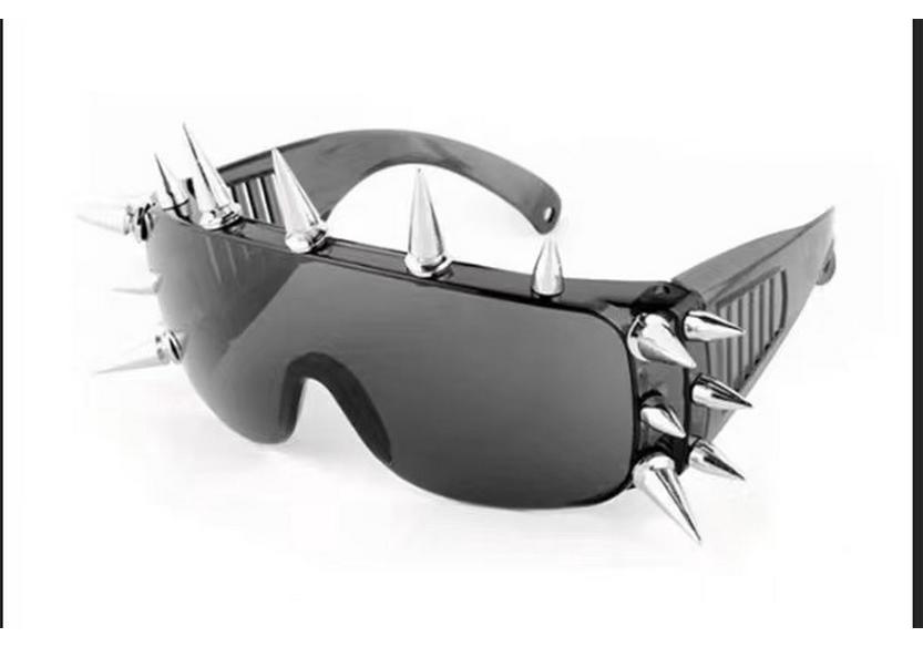 Cyberpunk Demon Sunglasses with Metal Rivets - Funny and Stylish Party Wear