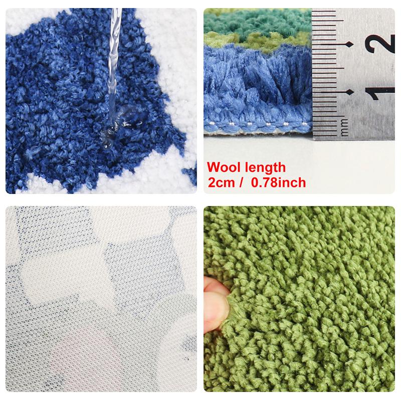 1PC Smiling Frog Flocking Bathroom Floor Mat Oval Water Absorbent Non Slip TPR Bottom Dirty Resistant Soft Bathroom Floor Mat