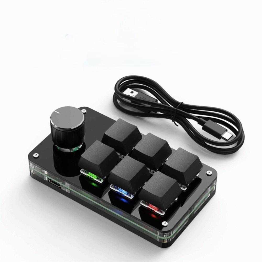 USB Wired Mini Custom Programming Keyboard RGB Knob Keypads Mini Mechanical Keyboard  for Photoshop