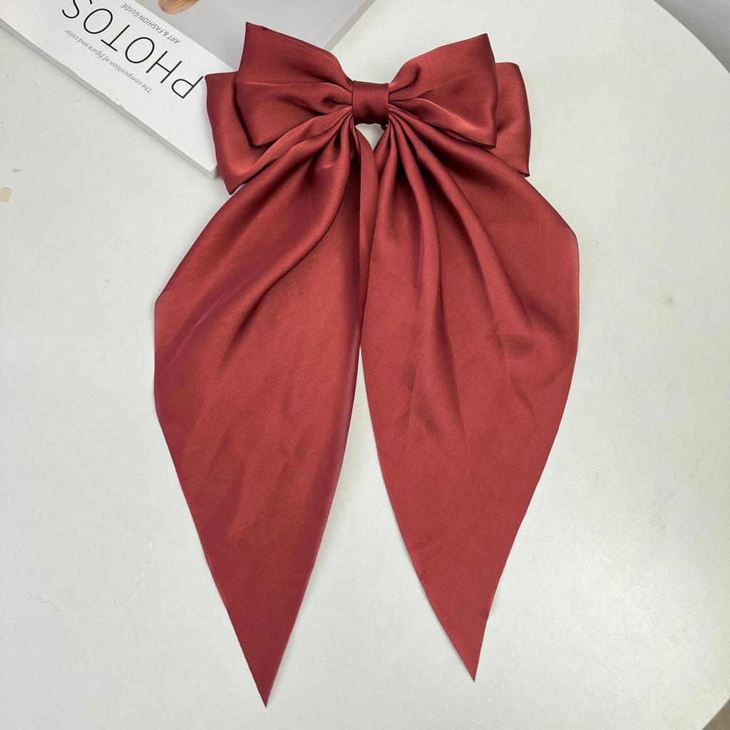 Red Bow Hair Clip Ribbon – European & American JK Style Duckbill & Spring Back Clip