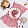 A Set of 6 Solid Color Crinkle Fabric Napkins - 20X20 Inch Rectangular Woven Tablecloth, Suitable for Christmas, Holidays, And Wedding Decorations.