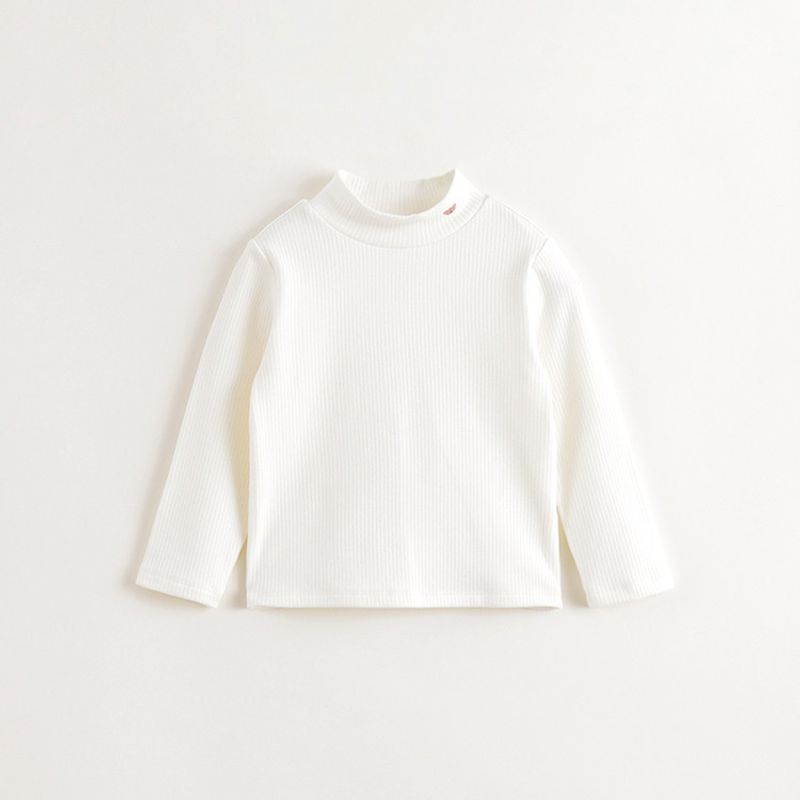 Mark Jenny Girl Half Turtleneck Bottoming Shirt Babies' Long Sleeve T-shirt Children Tops Spring and Autumn 241308