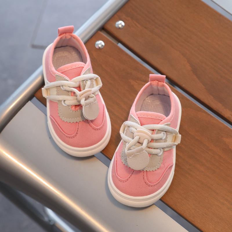 

Твердые холщовые туфли без застежек на мягкой подошве для малышей Size 21 / Insole 13cm розовый