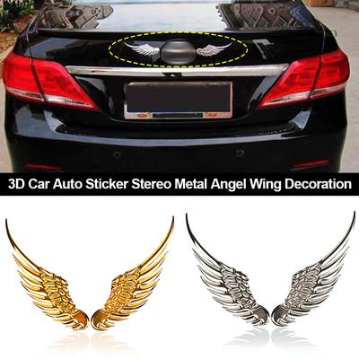 2Pcs/Set Car Auto Sticker 3D Stereo Metal Angel Wing Car Decoration with Decals Emblem Chrome Car 3D Big Wings Car Sticker