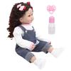 60cm Vinyl Cute Lifelike Girl Baby Doll Fashionable Soft Infant Doll with Curly Hair Toy