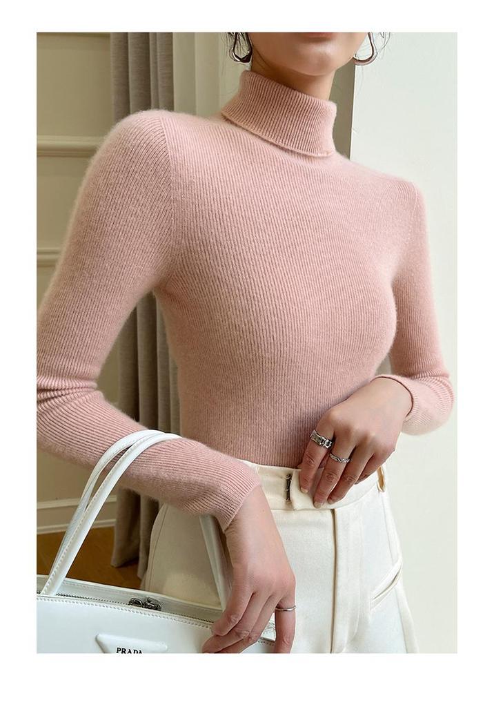 Little Goat Pure Cashmere Women's Slim-Fit Black Turtleneck Sweater