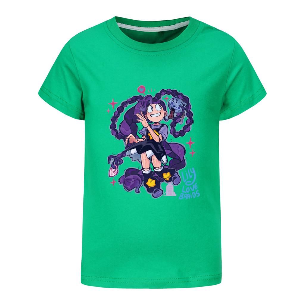 5625 Girls Lily Lovebraids Print Short Sleeves T-Shirt Top