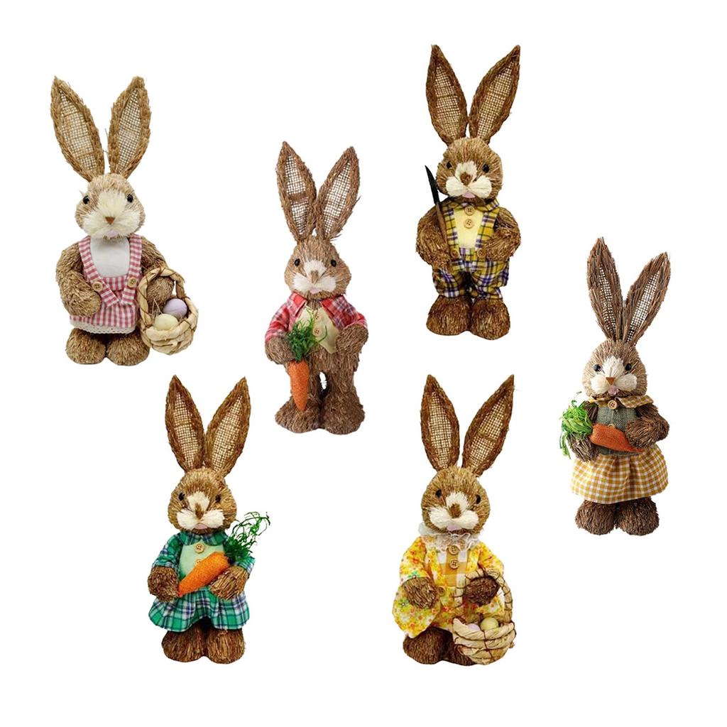 Ostern Frühling Künstliche Strohborsten Hase Kaninchen Gartenparty Ornamente Dekoration