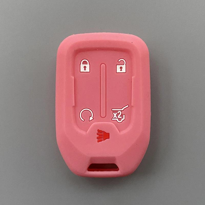 Silicone Car Key Cover Case Fob For Chevrolet Suburban Silverado GMC Terrain Yukon Tahoe Sierra Smart Auto Accessories Key Ring