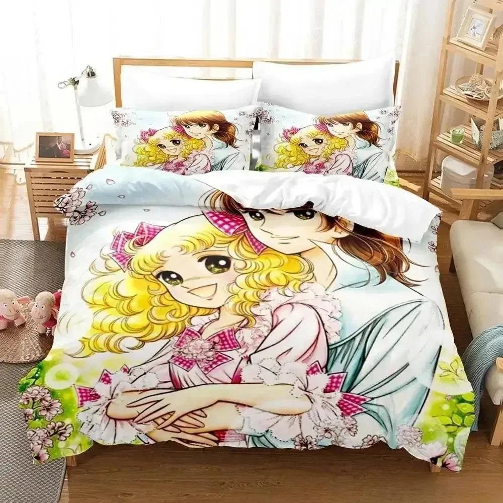 Comforter Manga Candy Bedding Set 3D Printed Suitable For Bedroom Kids Home Textile