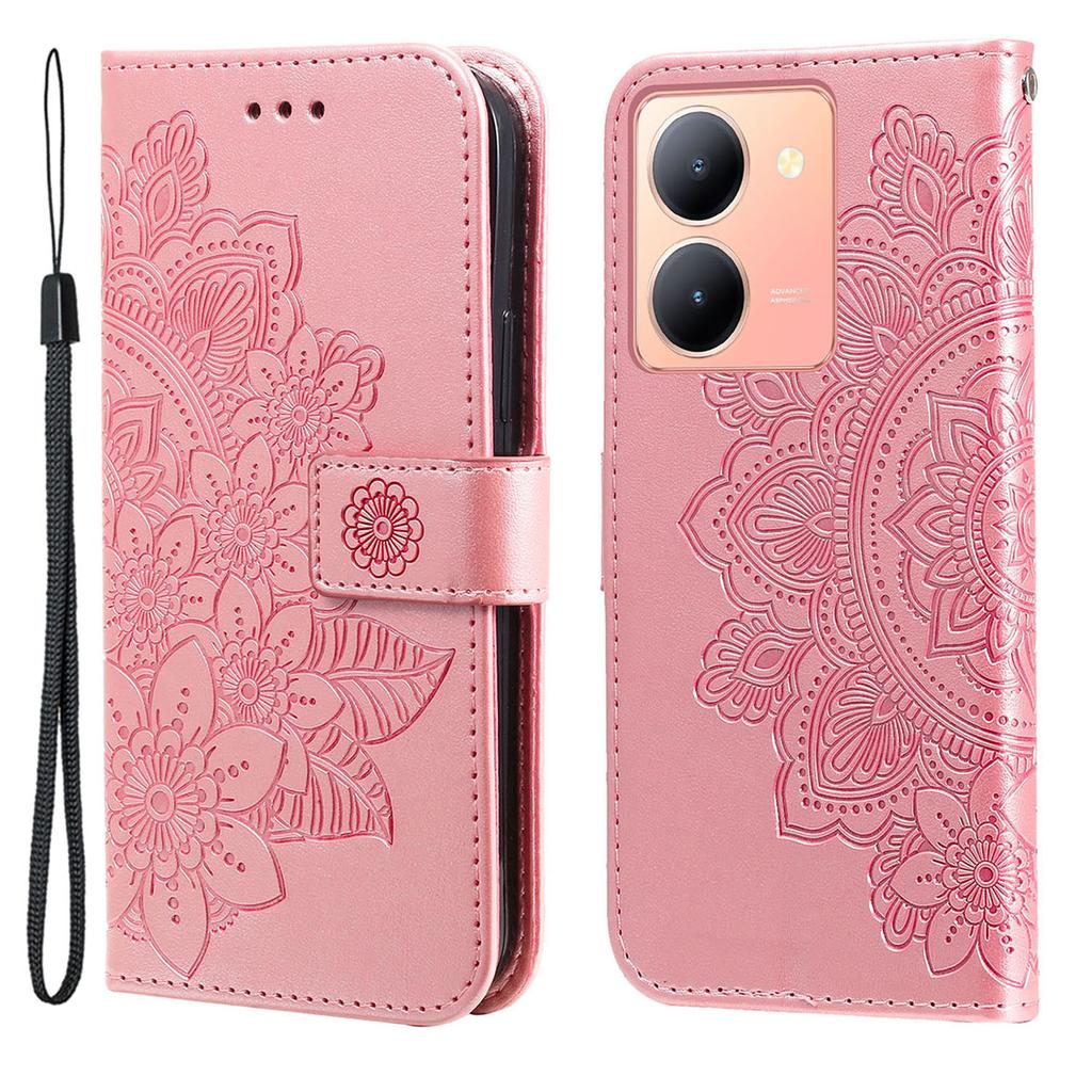 For vivo Y78 (China) 5G/Y36 4G/5G Case Floral Pattern PU Leather Wallet Stand Phone Cover
