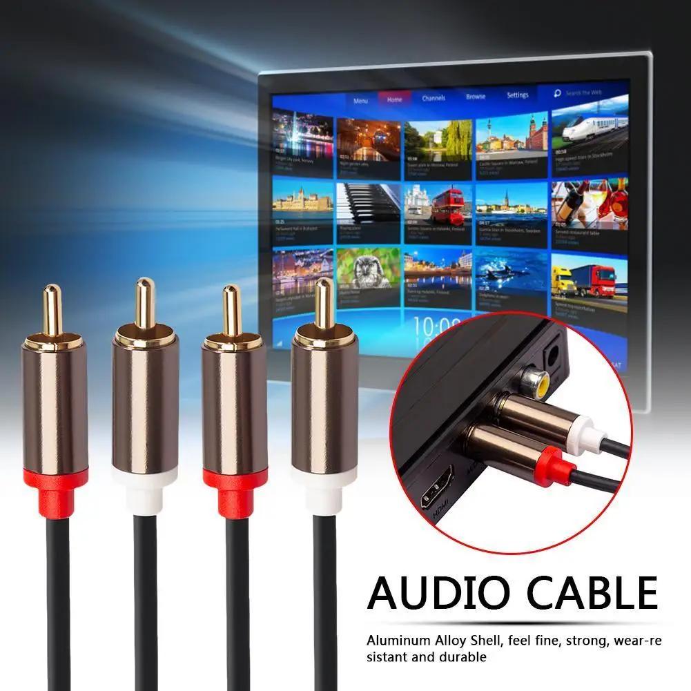 RCA Cable 2 RCA To 2 RCA Cable Male To Male Audio Cord for Home Theater DVD TV Amplifier CD Soundbox Speaker Tinned Copper Core