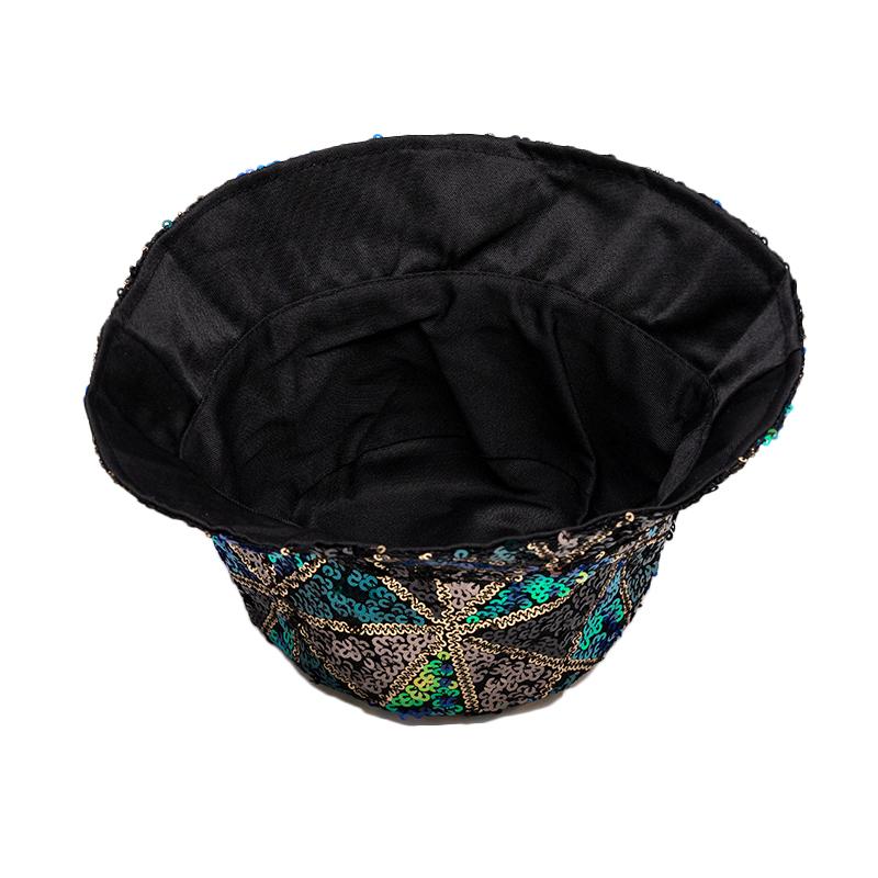 Color Sequins Fisherman Hat Women's Bucket Hat Foldable Basin Hat