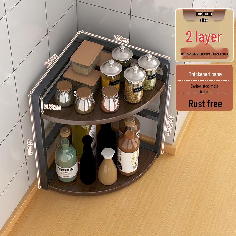 Corner Kitchen Storage Rack - Triangle Seasoning Organizer